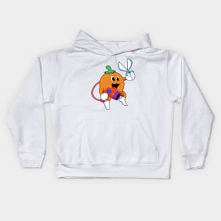 Orange as Hairdresser with Scissors & Hair dryer Kids Hoodie